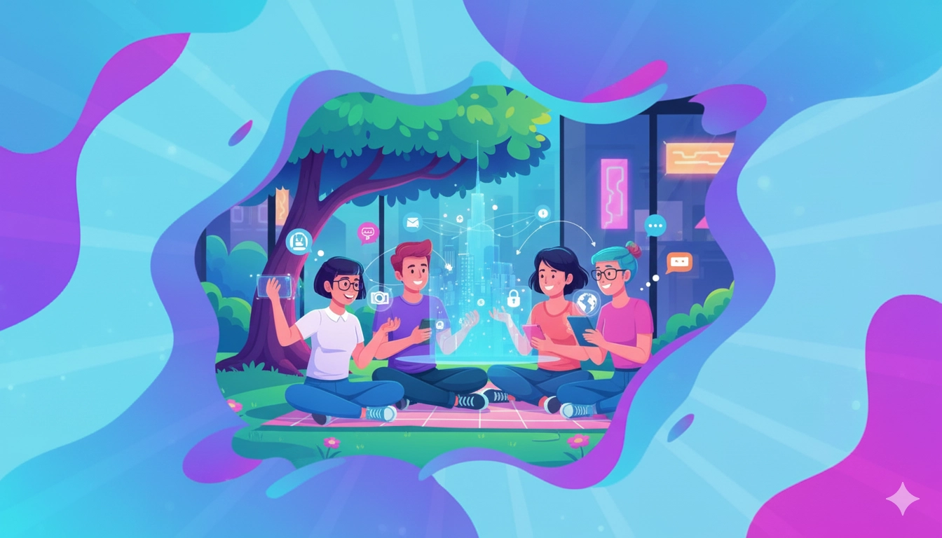 Gruppo di persone che interagisce in un contesto digitale, simbolo delle micro-community e dell’engagement autentico che si genera intorno ai creator e ai micro-influencer